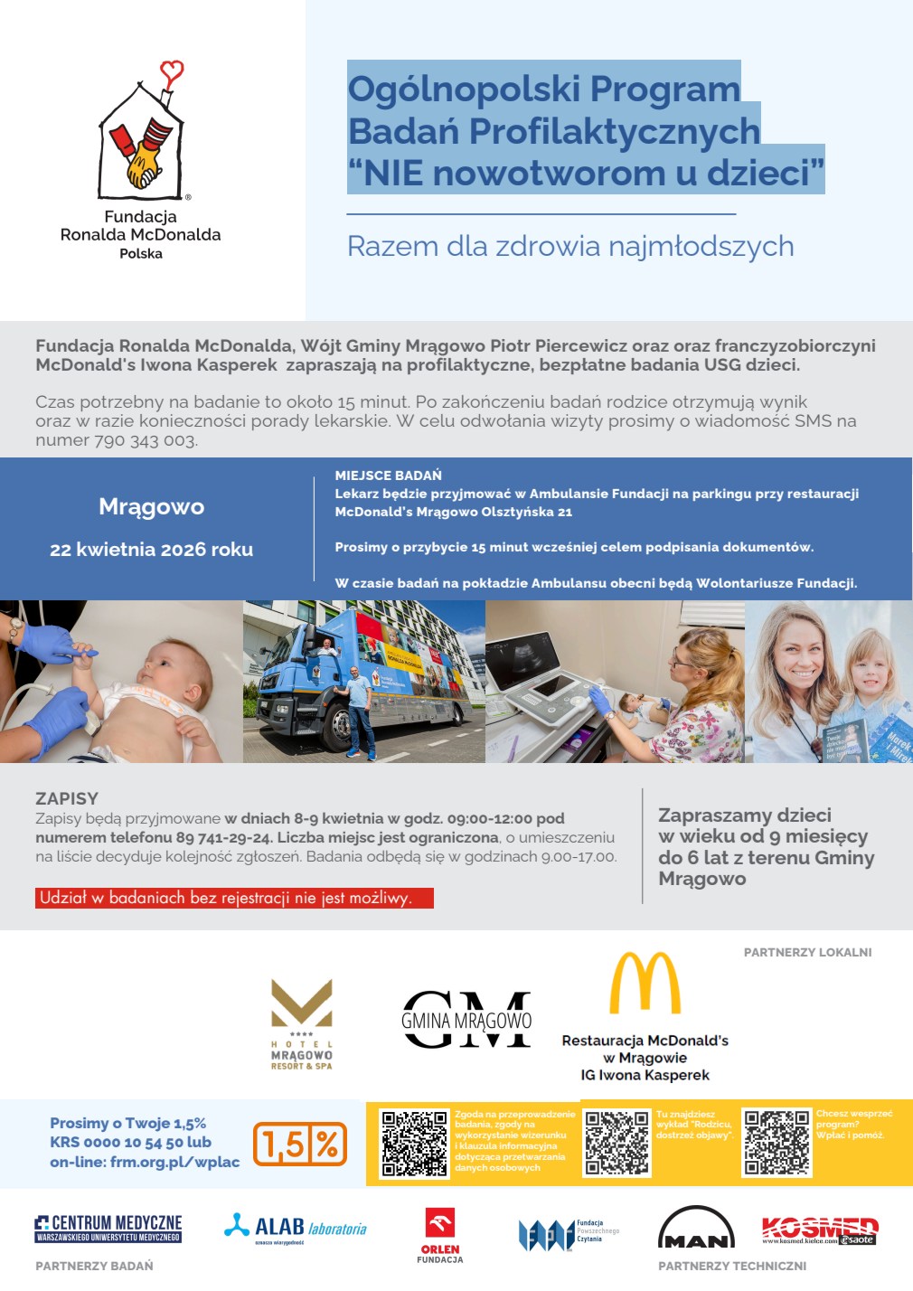 Plakat: Ogólnopolski Program Badań Profilaktycznych
“NIE nowotworom u&nbsp;dzieci”e